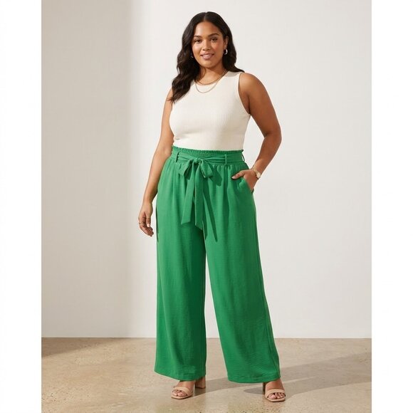 Soho Apparel Pants - New! Soho Apparel Ltd New York, Elastic Tie Waist Bottoms. Fern Green Size 3X